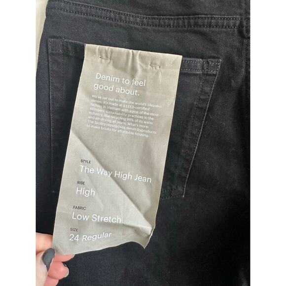 Everlane Way-High Jeans Coal Gray Size 24 NWT Straight Leg - Picture 12 of 13